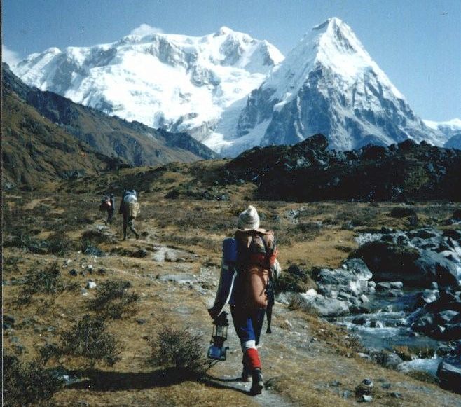 Mounts Kabru and Rotang on the approach to Ramze on the South Side of Mount Kangchenjunga