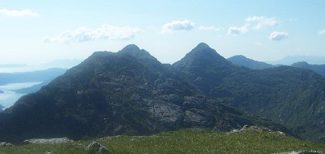 Garbh Cìoch Mhòr and Sgurr na Cìche seen from Sgurr nan Coireachan in Knoydart