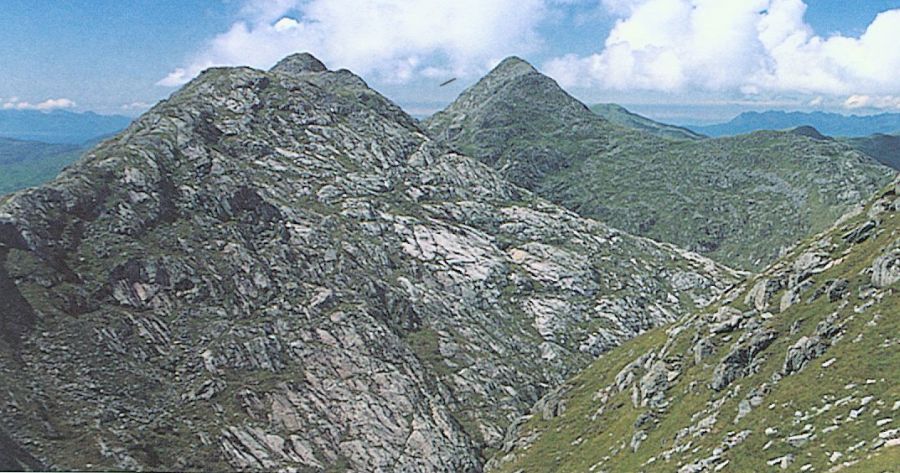 Garbh Cìoch Mhòr and Sgurr na Cìche seen from Sgurr nan Coireachan in Knoydart