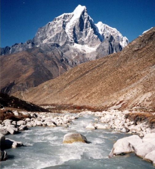 Mt. Taboche from the Imja Khola at Bibre