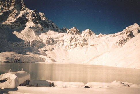 Gokyo Lake after snowstorm